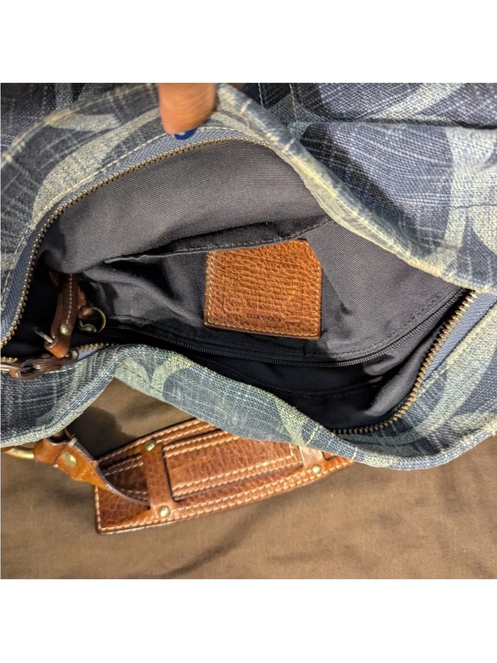 Coach Carly Blue denim Signature
